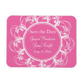 Fuchsia Fancy Floral Save the Date Magnet Magneet (Horizontaal)