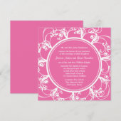Fuchsia Fancy Floral Wedding Invitation Kaart (Voorkant / Achterkant)