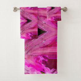 Fuchsia fantasy - abstract bad handdoek