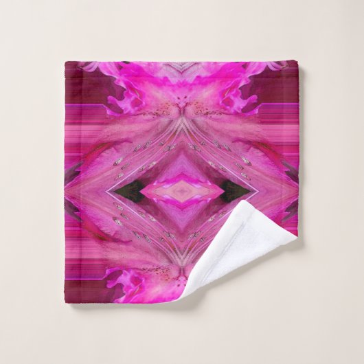 Fuchsia fantasy - abstract bad handdoek (Wasdoekje)