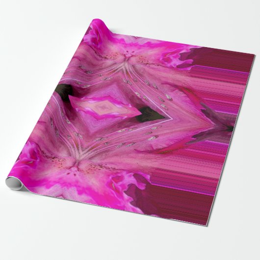 Fuchsia fantasy cadeaupapier (Uitgerold)