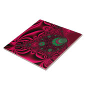 Fuchsia Fantasy Fractal Tegeltje (Zijkant)