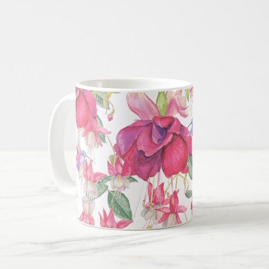 Fuchsia Fantasy Koffiemok (Voorkant links)