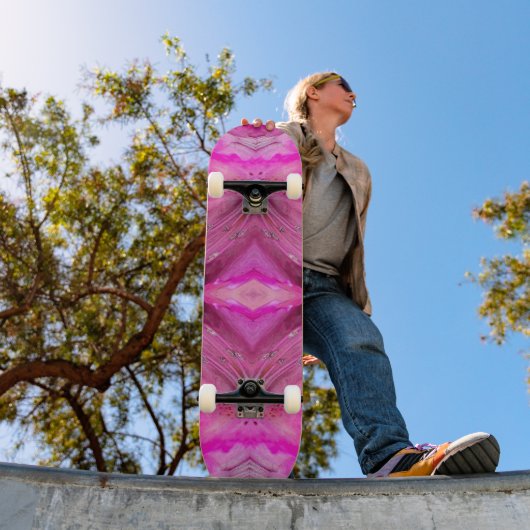 Fuchsia fantasy persoonlijk skateboard (Buiten 1)