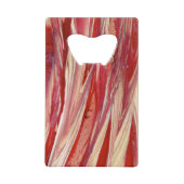 Fuchsia Feather Fringe Creditkaart Flessenopener (Voorkant)