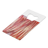 Fuchsia Feather Fringe Creditkaart Flessenopener (Achterkant Gekanteld)