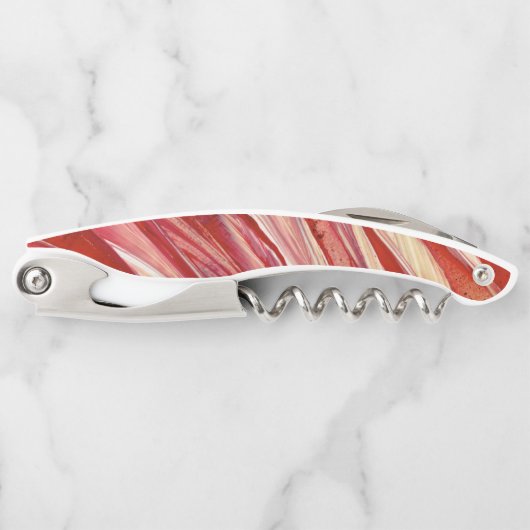 Fuchsia Feather Fringe Kurkentrekker (Voorkant)