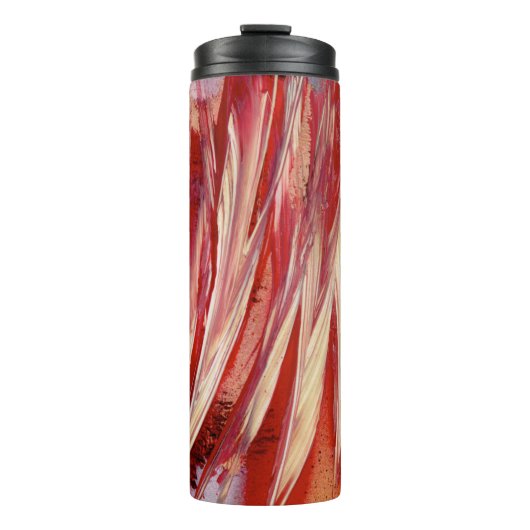 Fuchsia Feather Fringe Thermosbeker (Voorkant)