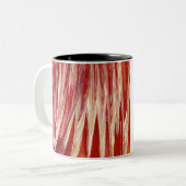 Fuchsia Feather Fringe Tweekleurige Koffiemok (Voorkant links)