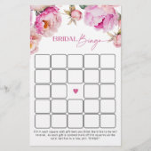 Fuchsia felroze pioen vrijgezellenfeest bingogame (Voorkant)