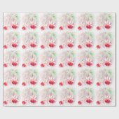 Fuchsia fijne kunst rood roze groen wikkelen cadeaupapier (Vlak)