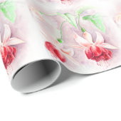 Fuchsia fijne kunst rood roze groen wikkelen cadeaupapier (Rol Hoek)