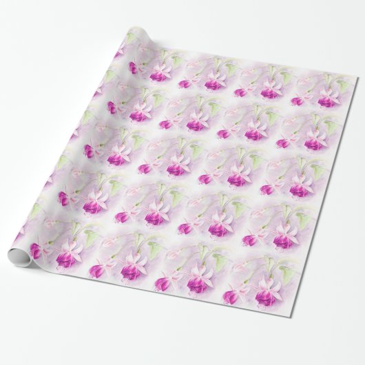 Fuchsia fijnroze paarse verpakking cadeaupapier (Uitgerold)