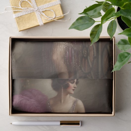Fuchsia Flapper Glam Decoupage Tissuepapier (Geschenk)