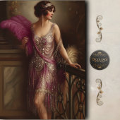 Fuchsia Flapper Glam Decoupage Tissuepapier