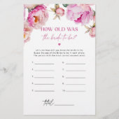 Fuchsia floral Hoe oud was de bruid om te spelen (Voorkant)