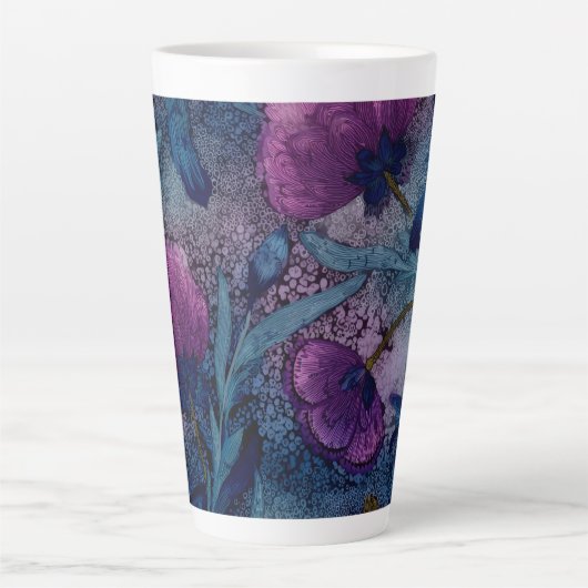 Fuchsia floral latte mok (Voorkant)