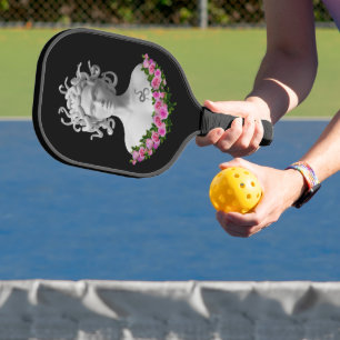 Fuchsia Floral Medusa Gorgon Griekse mythologie Pickleball Paddle