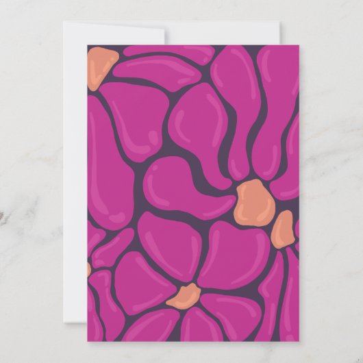 Fuchsia Floral Motif Note Card Bedankkaart (Achterkant)