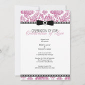 Fuchsia Floral Wedding Invitation Kaart (Voorkant)