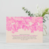 Fuchsia Floral Wedding Kaart (Staand voorkant)