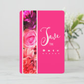 Fuchsia Florals Birthday Party Invitation Kaart (Staand voorkant)