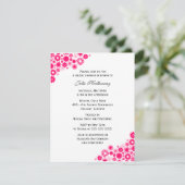 Fuchsia Florals Bridal Shower Invitation Kaart (Staand voorkant)