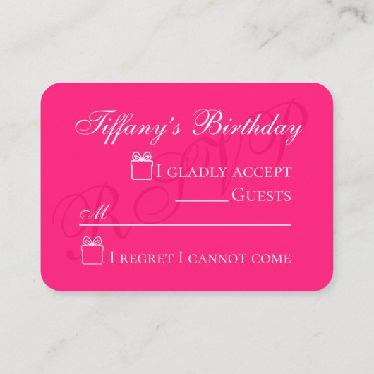 Fuchsia Florals Enclosure Card Informatiekaartje (Achterkant)