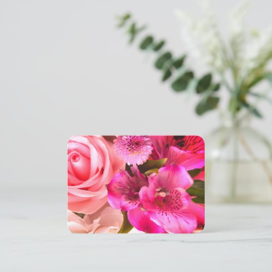Fuchsia Florals Enclosure Card Informatiekaartje (Staand voorkant)