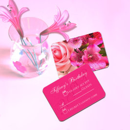 Fuchsia Florals Enclosure Card Informatiekaartje
