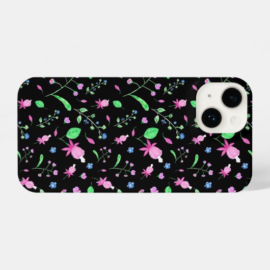 Fuchsia Florals iPhone Hoesje (Achterkant horizontaal)
