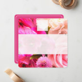 Fuchsia Florals Place Setting Card Notitiekaartje (Voorkant / Achterkant in situ)
