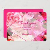 Fuchsia Florals Thank You Card Bedankkaart (Voorkant / Achterkant)