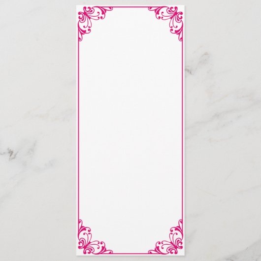 Fuchsia Flourish Wedding Dinner Menu Cards (Achterkant)