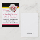 Fuchsia Flower ~ 2 Kinder, 2 parents Calling Cards Contactkaartje (Voorkant / Achterkant)