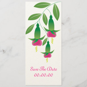Fuchsia Flower Luxury Save the Date Uitnodiging