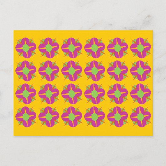 Fuchsia Flower Medallions Briefkaart (Voorkant)