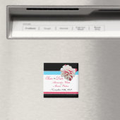 Fuchsia Flower Pink & Aqua Save the Date Magnet (Insitu (Vaatwasser))