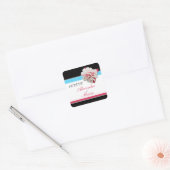 Fuchsia Flower Pink & Aqua Weddenschappen Vierkante Sticker (Envelop)