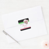 Fuchsia Flower Pink & Green Wedding Stickers (Envelop)