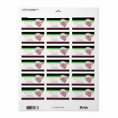 Fuchsia Flower roze Green & Black Adresetiketten Etiket (Full Sheet)