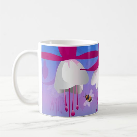 Fuchsia Flowers Coffee Mok (Links)