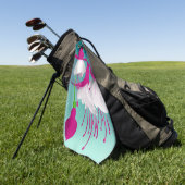 Fuchsia Flowers Golfhanddoek (Groen)