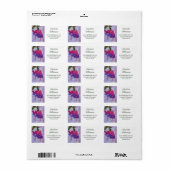 Fuchsia Flowers in Waterverf Adres Etiket (Full Sheet)