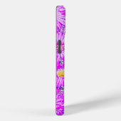 Fuchsia Flowers On Blue Case-Mate iPhone Case (Achterkant / Rechts)