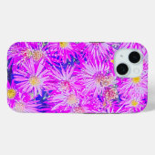 Fuchsia Flowers On Blue Case-Mate iPhone Case (Achterkant (horizontaal))