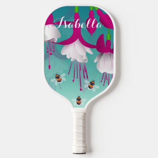 Fuchsia Flowers Pickleball Paddle (Voorkant)