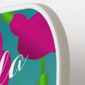 Fuchsia Flowers Pickleball Paddle (Links Detail)