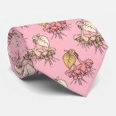 Fuchsia Flowers Roos Red Stropdas (Opgerold)