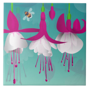 Fuchsia Flowers  Tegeltje